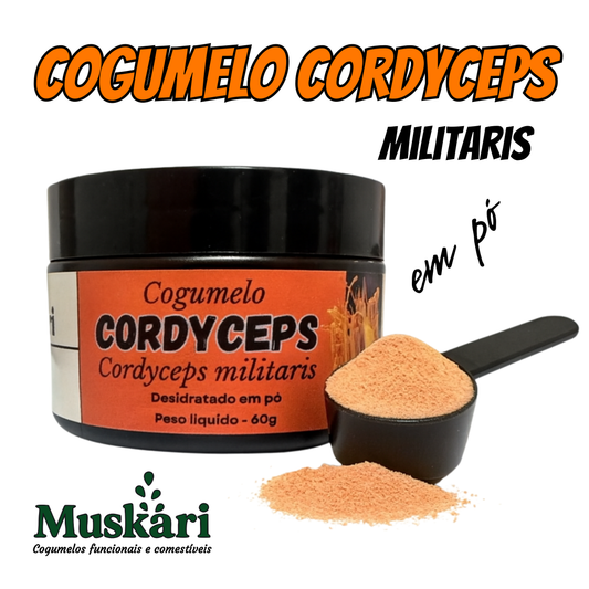 Cordyceps militaris em pó 60g - 100% cogumelo puro