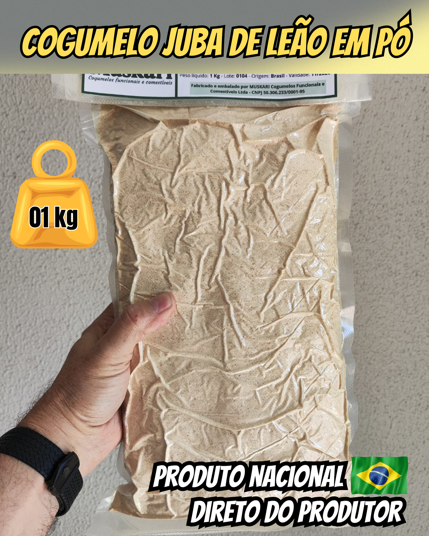 VALOR ATACADO SOB CONSULTA - Cogumelo Juba de Leão em pó - 01 kg