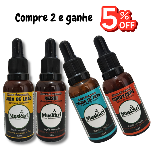Monte seu combo com 02 (DOIS) extratos à sua escolha e ganhe 5% off