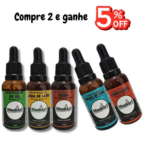 Monte seu combo com 02 (DOIS) extratos à sua escolha e ganhe 5% off